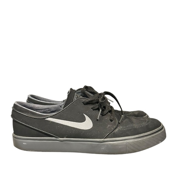 NIKE Stefan Janoski Leather Sneaker Black with Gray Swoosh VGC Men’s Size 9 - Picture 4 of 11